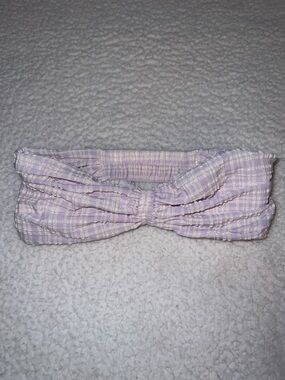 Lululemon Nulu Ribbed Twist Front Headband One Size Purple White
